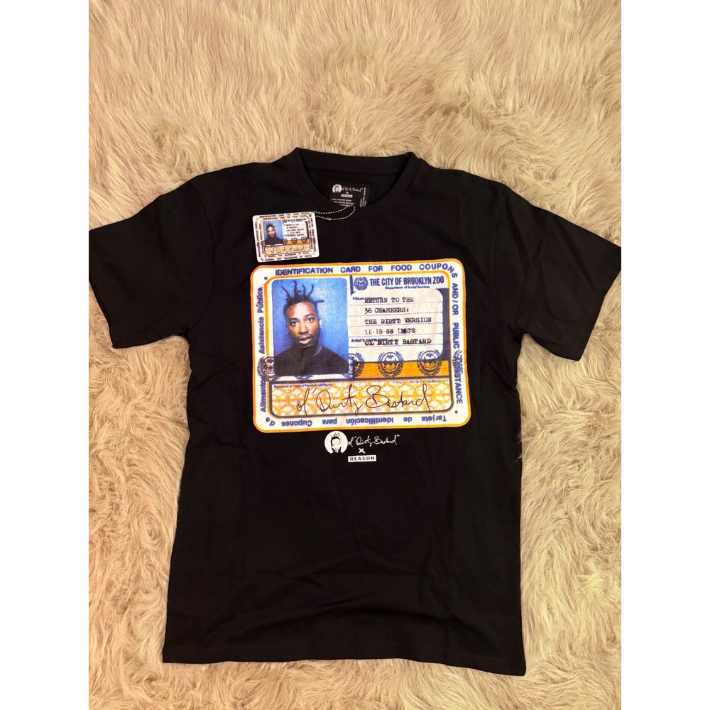 Reason x Ol Dirty Bastard ODB Food Stamp ID Graphic T-Shirt Black Mens M ODB-12